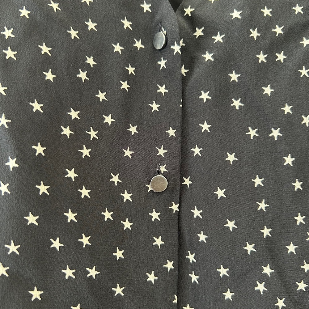 NEW! Madewell Black Silk Tie-Sleeve Top - Picture 4 of 6